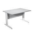 Artarredi Presto - Escritorio - rectangular - gris - blanco mate, RAL 9010 base