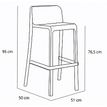 8414376784372-Tabouret haut empilable ATTIC - Ezpeleta professionnel - Brique-P_405227945_4-3