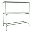 Burocean Elki - Mesa - móvil - rectangular - perla blanca - verde salvia base