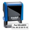 Tampon personnalisé avec 2 lignes - zone d'impression 26 x 9 mm - Trodat Printy 4910 bleu