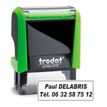 Tampon personnalisé avec 2 lignes - zone d'impression 26 x 9 mm - Trodat Printy 4910 vert