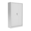 MT International - Aparador - 4 baldas - 2 Puertas - policloruro de vinilo (PVC) - gris claro