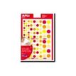 8410782135234-Apli - 6 feuilles gommettes rondes - orange/rouge-Avant-0