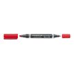4007817186305-STAEDTLER Lumocolor duo - marqueur biseau double pointe - permanent - rouge - 1.5- 4 mm / 0.6 mm-Avant-0