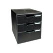 9002493422711-Exacompta Modulo Ecoblack - Module de classement 3 tiroirs - noir-Angle gauche-1