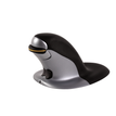 Fellowes Penguin Large - Ratón vertical - diestro y zurdo - laser - inalámbrico - 2.4 GHz - receptor inalámbrico USB - negro, plata