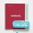 8422593460535-Notebook Emotions, couverture rigide, A4, quadrillage 5x5 mm, 80 feuilles de 1 couleur, Miquelrius, Rou--2