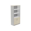 8427951110305-rocada STORE - Bibliothèque - 4 étagères - 2 portes - mélamine - hêtre, aluminium-P_622395_1-0