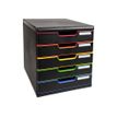 9002493423657-Exacompta Modulo - Module de classement 5 tiroirs - noir/arlequin-Angle gauche-1
