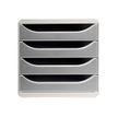 Exacompta BIG-BOX Classic - Armario de cajones - 4 cajones - para A4 Plus - gris claro, stone grey