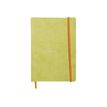 RHODIA Rhodiarama - Cuaderno - historial - A5 - 80 hojas / 160 páginas - papel marfil - reglado - anise green cover - Italian leather