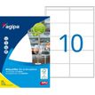 APLI-Agipa Etiquettes - Adhesivo extraíble - blanco - 38.5 x 65 mm 100 etiqueta(s) (10 hoja(s) x 10) etiquetas