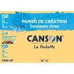 CANSON La Pochette Creations - Papel de dibujo - A4 - 12 hojas - colores fuertes surtidos