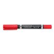 STAEDTLER Lumocolor duo - Marcador de punta gemela - permanente - rojo - 1.5 mm / 0.6 mm - medio / fino