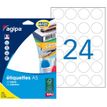 APLI-Agipa Etiquettes - Adhesivo permanente - blanco - 30 mm de diámetro 384 etiqueta(s) (16 hoja(s) x 24) etiquetas