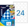 APLI-Agipa Etiquettes - Adhesivo permanente - azul - 30 mm de diámetro 240 etiqueta(s) (10 hoja(s) x 24) etiquetas