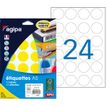 APLI-Agipa Pellets Multi Purpose - Adhesivo permanente - amarillo - 30 mm de diámetro 240 etiqueta(s) (10 hoja(s) x 24) etiquetas redondas