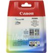 Canon PG-40 / CL-41 Multi Pack - Paquete de 2 - negro, color (cian, magenta, amarillo) - original - depósito de tinta - para PIXMA iP1800, iP1900, iP2500, iP2600, MP140, MP190, MP210, MP220, MP470, MX300, MX310