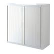 3660141929126-Armoire basse à rideaux EASY OFFICE - 110 x 104 x 41,5 cm - Corps, rideaux et poignée blanc--0
