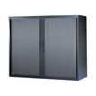 3700339871407-Armoire basse à rideaux - L120  x H105 x P43 cm - 2 tablettes - anthracite-P_79367695_1-0