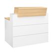 Gautier office Sunday - Escritorio de recepcionista - rectangular - roble - blanco base