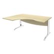 2012348121758-Bureau compact à gauche IDRA - L180 cm - Pieds blanc - plateau imitation Erable (Pieds de renfort obligato-P_79376897_1-0
