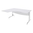Burocean Idra - Escritorio - rectangular curvado (izquierda) - blanco perla - blanco base