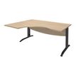 Burocean Idra - Escritorio - rectangular curvado (izquierda) - roble claro - antracita base