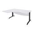 Burocean Idra - Escritorio - rectangular curvado (izquierda) - blanco perla - antracita base