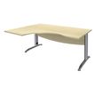 Burocean Idra - Escritorio - rectangular curvado (izquierda) - arce - aluminio base