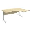 2012348122090-Bureau compact à droite IDRA - L180 cm - Pieds blanc - plateau imitation Erable (Pieds de renfort obligato-P_79376931_1-0