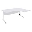 Burocean Idra - Escritorio - rectangular curvado (derecha) - blanco perla - blanco base