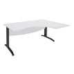 Burocean Idra - Escritorio - rectangular curvado (derecha) - blanco perla - antracita base