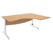 2012348122250-Bureau compact à droite IDRA - L160 cm - Pieds blanc - Plateau imitation Hêtre (Pieds de renfort obligato-P_79376947_1-0