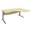 2012348122373-Bureau compact à droite IDRA - L160 cm - Pieds Alu - plateau imitation Erable (Pieds de renfort obligato-P_79376959_1-0