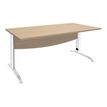 Burocean Idra - Escritorio - rectangular - roble claro - blanco base