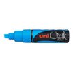 Uni Chalk PWE-8K - Marcador - no permanente - azul claro - tinta pigmentada al agua - 8 mm - grande