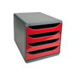 9002493423206-Exacompta BigBox - Module de classement 4 tiroirs - noir/rouge carmin-P_79381579_2-1