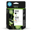 HP 300 - Paquete de 2 - negro, color (cian, magenta, amarillo) - original - cartucho de tinta - para Deskjet D1663, D1668, D2680, D5560, F2420, F4213, F4580; ENVY 100 D410, 11X D411, 120