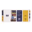 HP 81 - 13 ml - amarillo - cabezal de impresión con limpiador - para DesignJet 5000, 5000ps, 5000ps uv, 5000uv, 5500, 5500 uv, 5500mfp, 5500ps, 5500ps uv