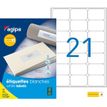 APLI-Agipa - Adhesivo permanente - blanco - 63.5 x 38.1 mm 525 etiqueta(s) (25 hoja(s) x 21) etiquetas