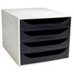 Exacompta Classic ECOBOX - Armario de cajones - 4 cajones - negro/gris