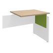 ROUXEL Ineo - Componente de escritorio en L - rectangular - roble claro - blanco, anís base
