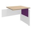 ROUXEL Ineo - Componente de escritorio en L - rectangular - roble claro - blanco, violine base