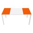 Paperflow easyDesk - Mesa - rectangular - blanco, naranja - blanco base
