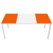 Paperflow easyDesk - Mesa - rectangular - blanco, naranja - blanco base