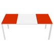 Paperflow easyDesk - Mesa - rectangular - blanco, rojo - blanco base