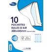 La Couronne - Bolsa de correo - 300 x 445 mm - extremo abierto - autoadhesivo (Peel & Seal) - plástico de burbujas - blanco - paquete de 10