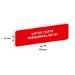 Plaque de porte personnalisée avec votre texte - 170 x 47 mm - rouge - adhésivée prête à poser