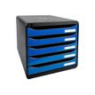 Exacompta BIG-BOX PLUS Classic A4+ - Armario de cajones - 5 cajones - negro, azul hielo brillante